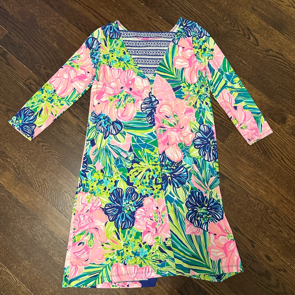 Lilly Pulitzer Blue and Pink Floral Mini Dress - Picture 4 of 6